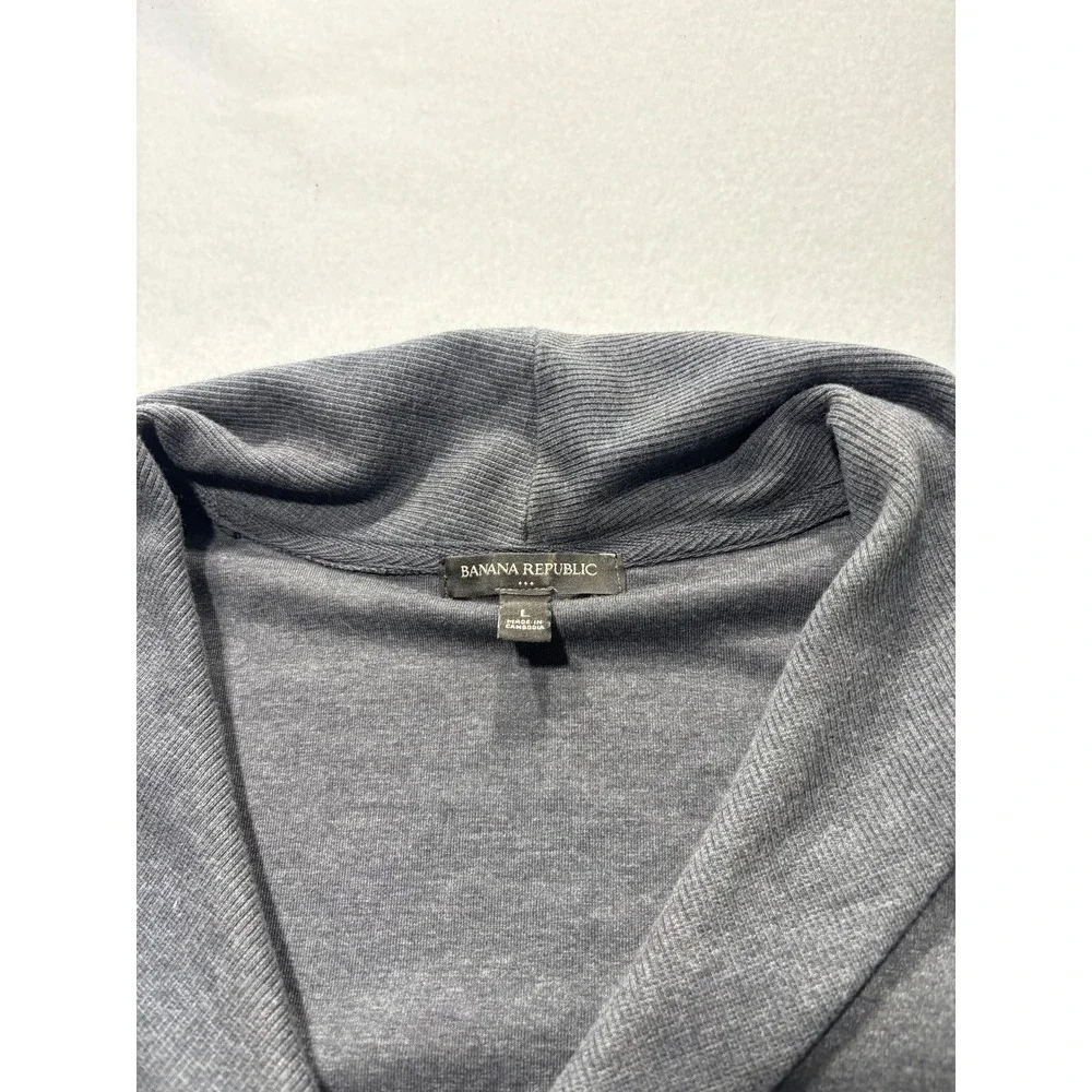 Banana Republic Sweatshirt Mens Large Gray Shawl Collar Henley Pockets Pullover